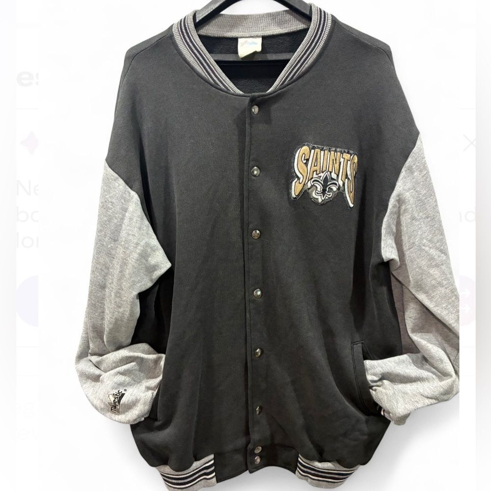 Vintage Majestic New Orleans Saints Snap Varsity Jacket XL